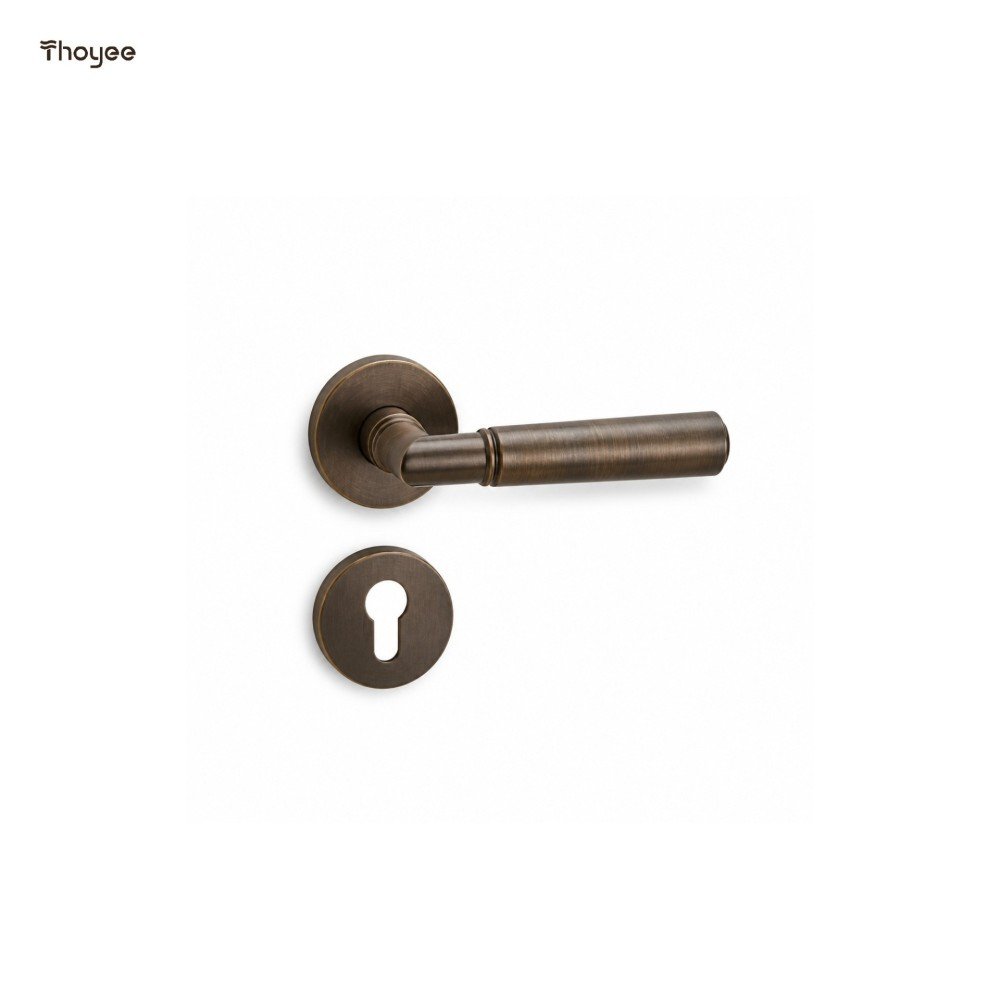 MS-TZKY-005 — Contemporary Textured Brass Lever Door Handle